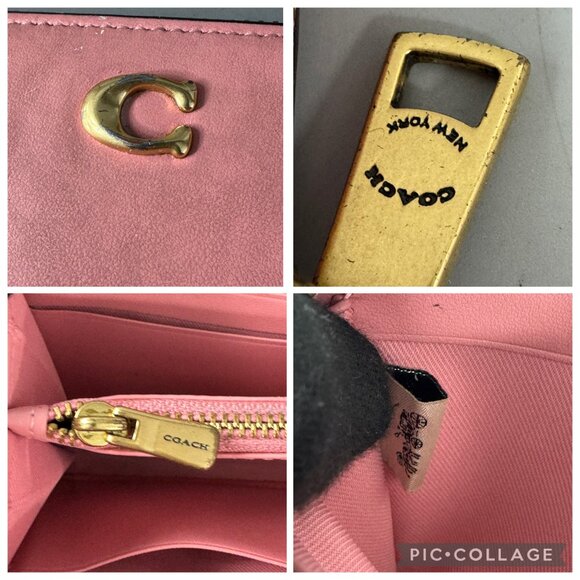 COACH Smooth Leather Slim Accordion Zip-Around Wallet, - Picture 8 of 15